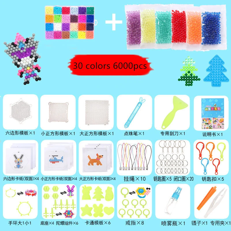 Набор для создания 3D рисунков "Кристаллические шарики" с 36 цветами и 11000 шариками для наполнения, игры в воду и ручной работы для детей.