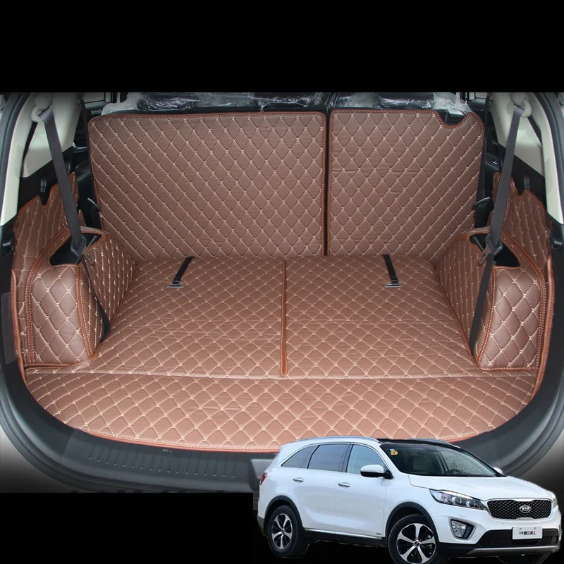 Высококачественный кожаный коврик для багажника автомобиля kia carens подкладка