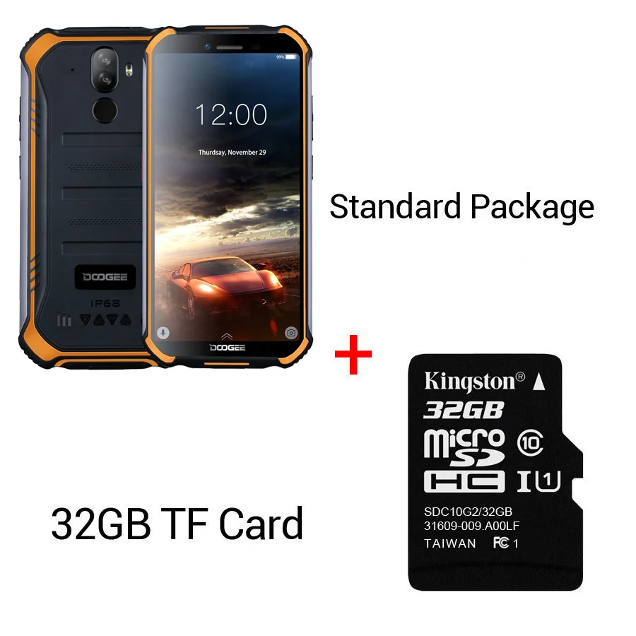 Orange N 32GB Card DOOGEE S40 4G сетевой Мобильный телефон 5,5 дюймов дисплей 4650 мАч MT6739 четырехъядерный 3 ГБ ОЗУ 32 Гб ПЗУ Android 9,0 IP68/IP69K - Цвет: Orange N 32GB Card