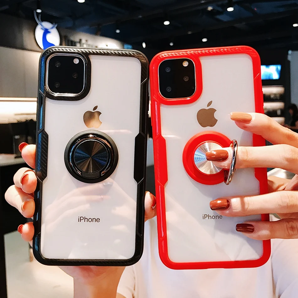 Чехол для телефона для iphone 11 Pro XS Max чехол прозрачный автомобильный Магнитный чехол-держатель для iphone 7 6 S 6 S 8 Plus X XR чехол 7Plus Coque Fundas