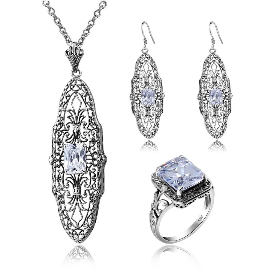 Комплект из кольца и серёг серебра 925 пробы|Ювелирные наборы| |