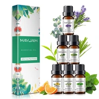 10ml pure plant essential oils 6pcs gift set for aromatherapy diffusers lemongrass tea tree lavender eucalyptus mint orange