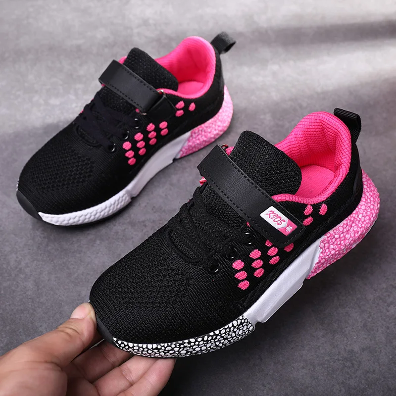 Детские кроссовки для девочек сетчатые Нескользящие спортивная обувь прогулок