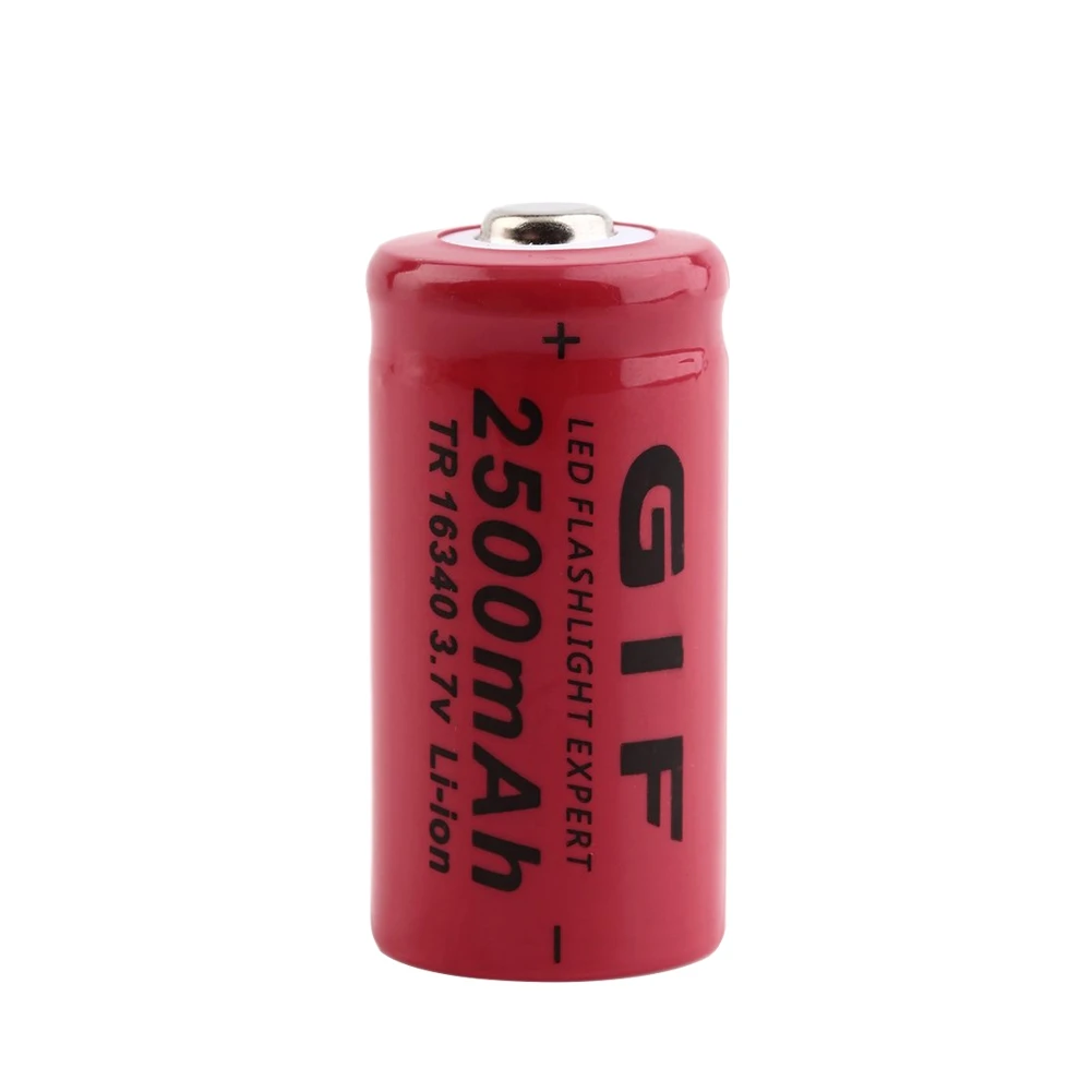 1/2/4/6/8 Red 3.4x1.6cm 16340 2500mAh 3.7V Li-ion Batteries Replace For CR123A CR17345 K123A VL123A DL123A 5018LC SF123A EL123AP |