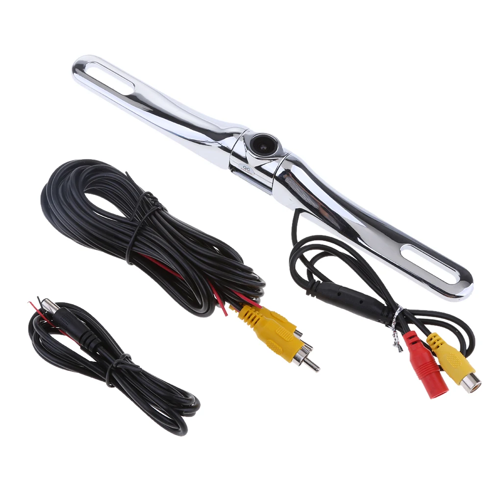 

License Plate Rear View Camera Built-in Distance Scale Lines Backup Parking