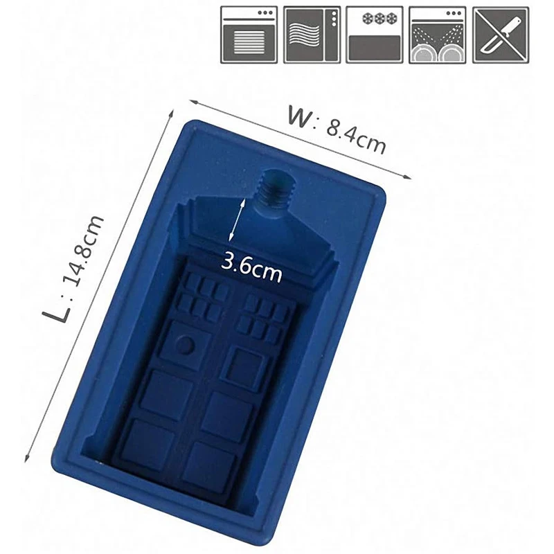 Доктор Кто форма для льда Tardis Dr. Силиконовая форма для выпечки кексов, пирогов, желе, шоколада, желатина и мыла.