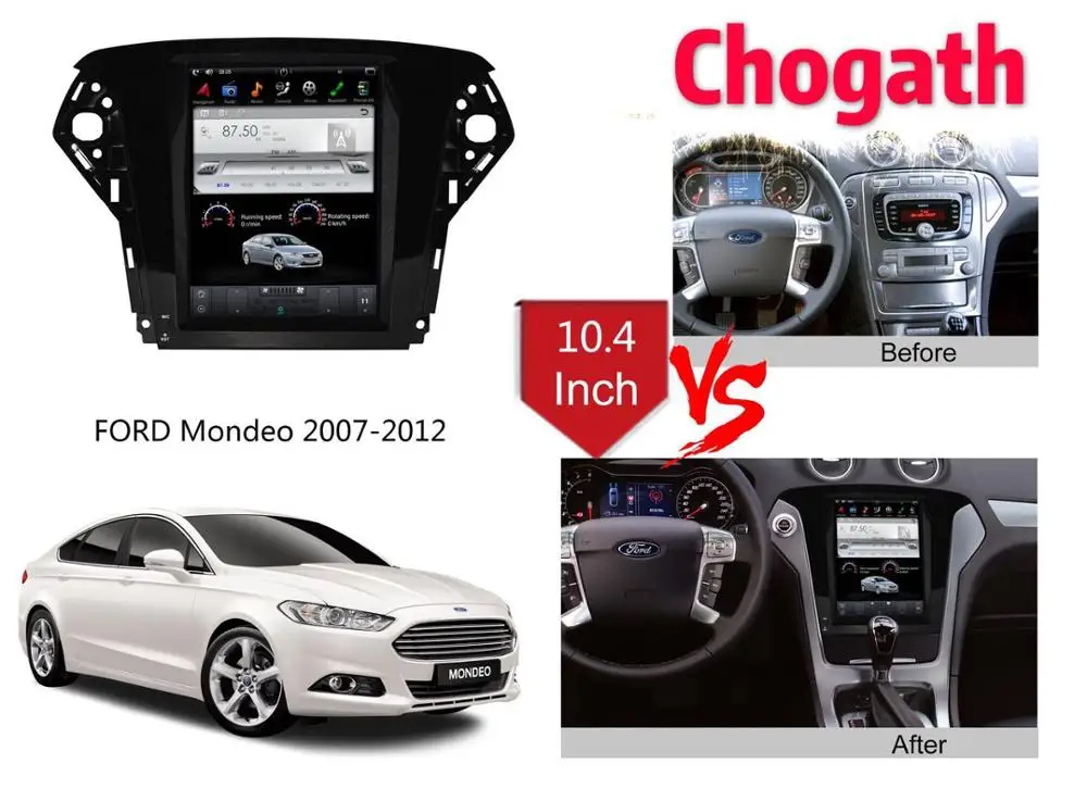 Chogath Автомобильный мультимедийный плеер android 7,1 Автомобильный gps навигатор Tesla экран 2+ 32G для Ford Mondeo 2007-2012