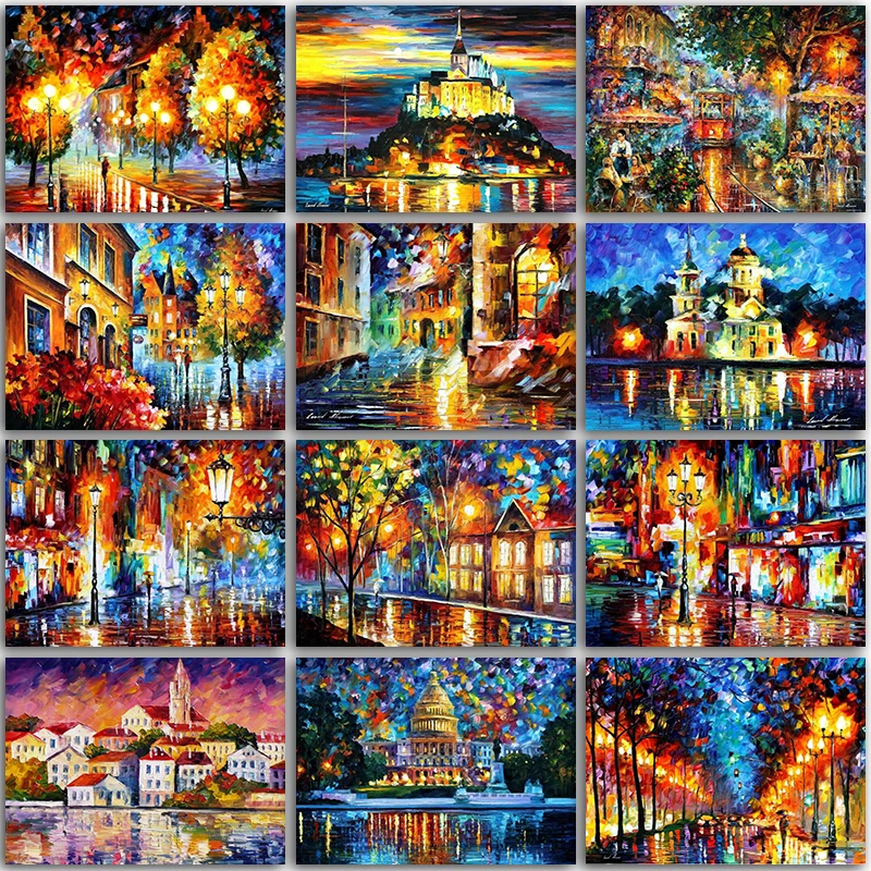 

Набор для алмазной живописи 5D «сделай сам», мозаика из круглых и квадратных страз с изображением пейзажа, замка, маяков, вышивка крестиком, д...