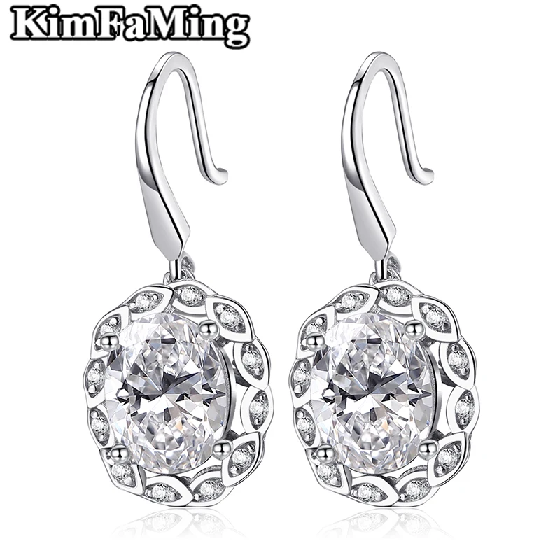 

Classic Long Silver Earrings for Mother/Antie Simple Elegant Female Jewerly Red/Blue/White E045