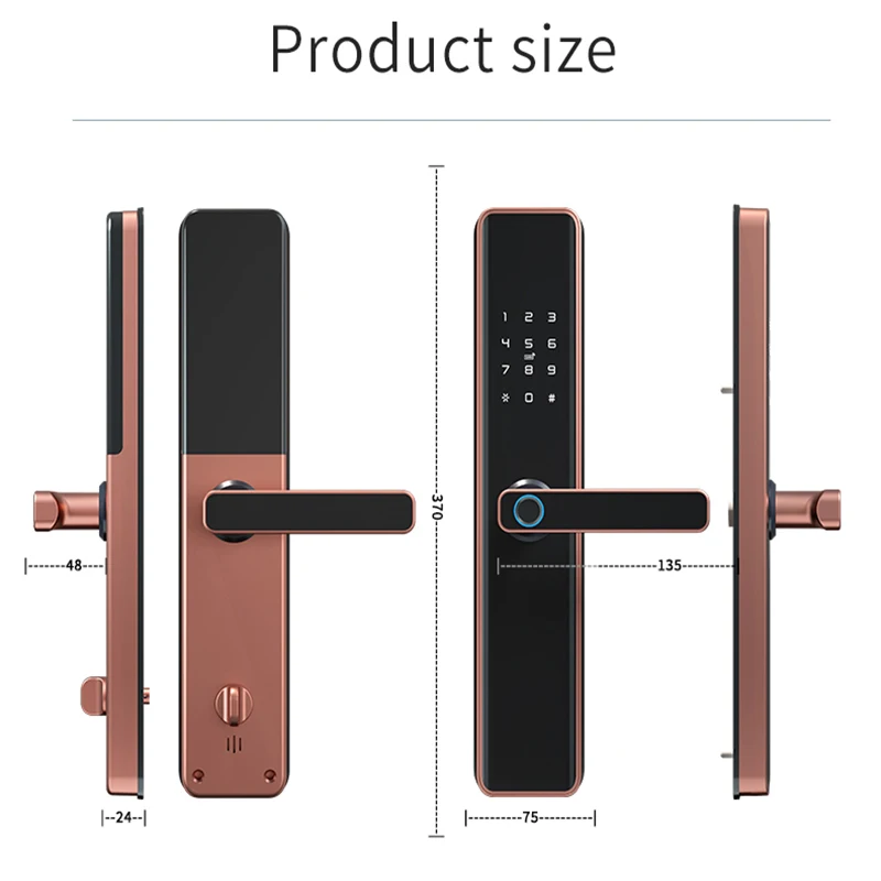 

RAYKUBE-cerradura inteligente de seguridad con huella dactilar, dispositivo de cierre con WiFi, desbloqueo por contrasena y apli