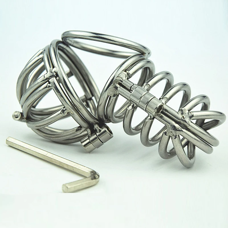 Металлический мужской Пояс верности клетка для пениса кольцо фаллоимитатор