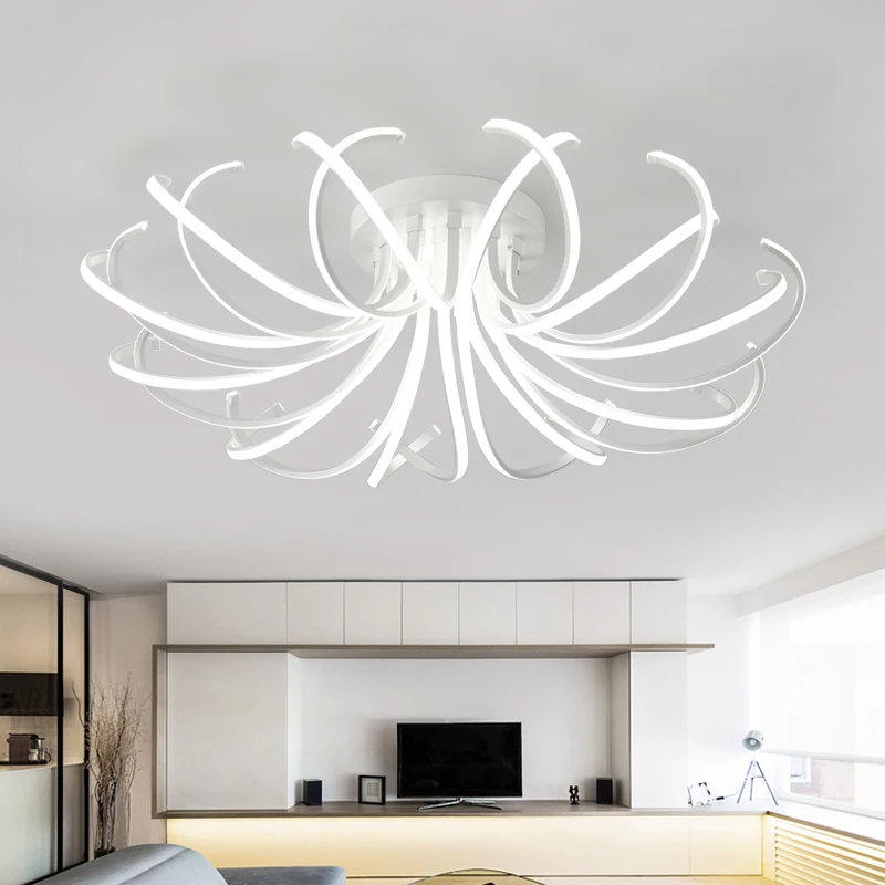 New Nordic LED chandeliers can be used in modern living room bedroom dining aisles with suspended acrylic dimming chandeliers