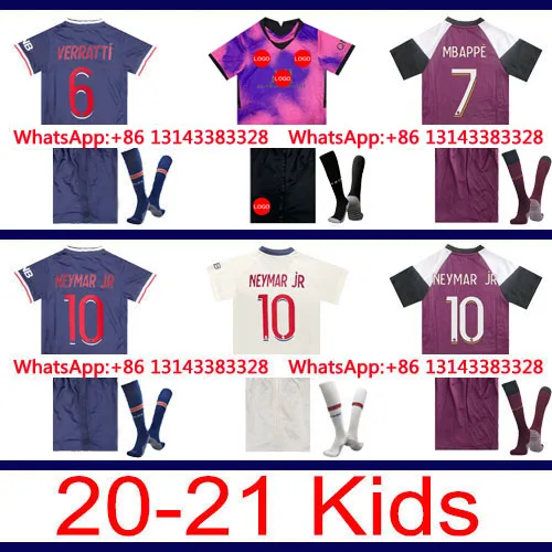 

20-21 custom shirt Children Free shipping Top Best sale +sock psgES 2021 2020 Top Thai Best quality