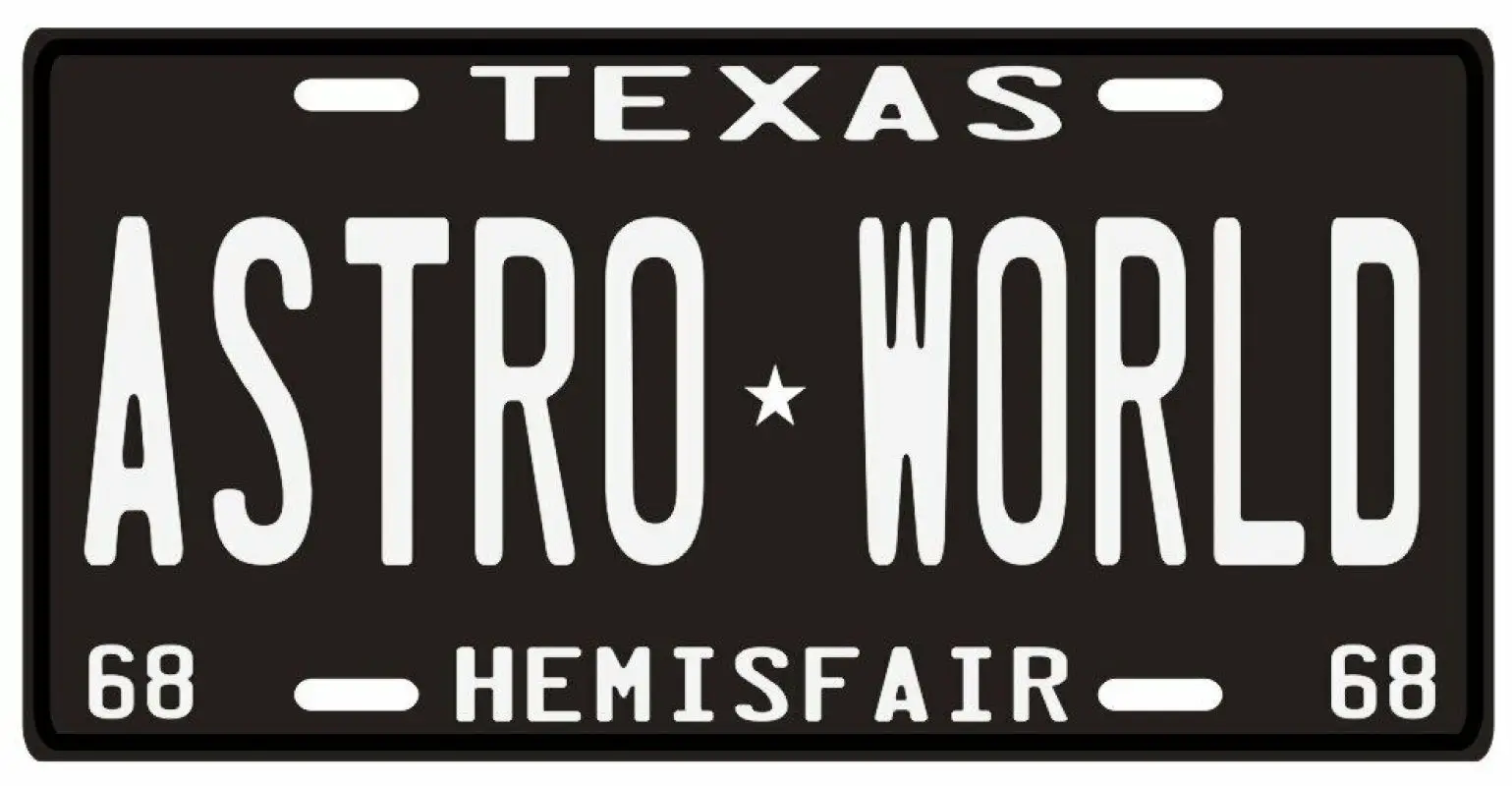 

ASTROWORLD 1968 Texas License Plate Tin Sign Pub Bar Decoration Tin Sign Shabby Chic Home Decor Plaque Wall Art Man Cave