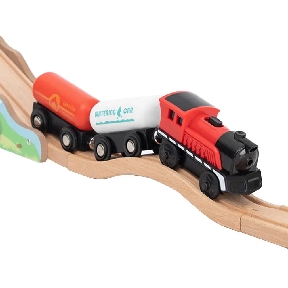 

Новинка 2021, локомотивный поезд, магнитная игрушка на рельсах, совместимая с деревянной дорожкой, детский фотопоезд, детские подарки