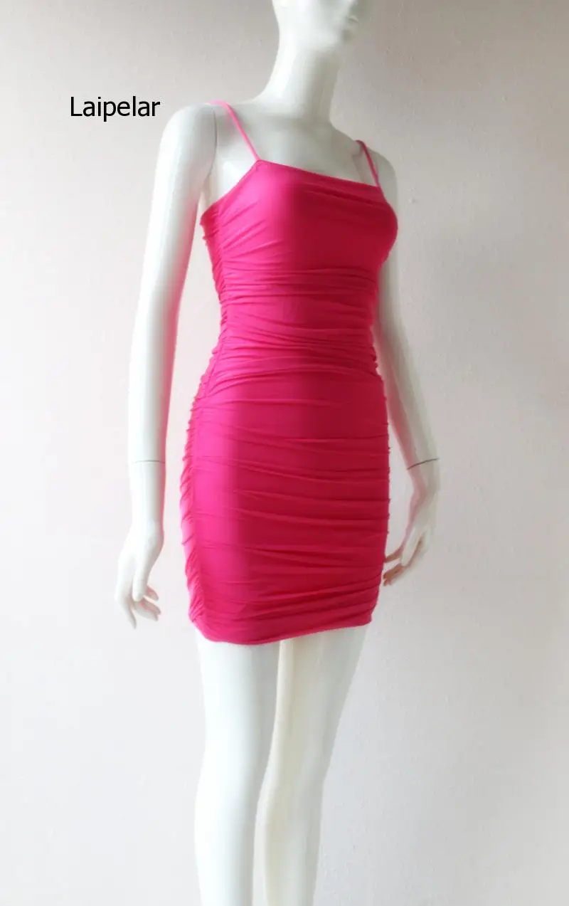 

2021 Summer Fashion New Rose Red One Step Flat Slim Suspender Women's Dress