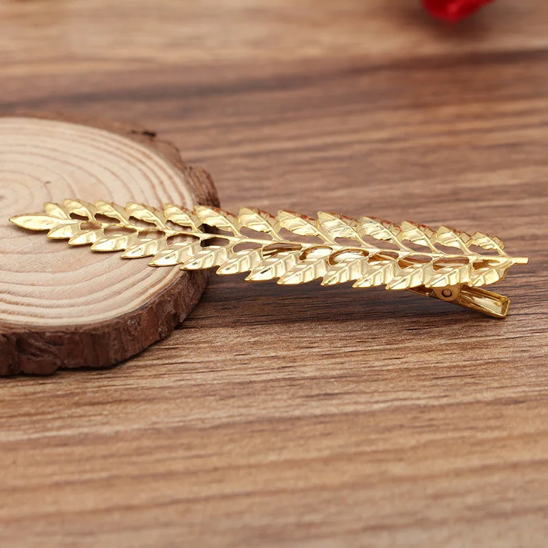 10pcs 88*21mm Mori Girl Leaf Bobby Hairpins Crocodile Duckbill With Teeth Alligator Clips Findings DIY Women's Bride Hair - купить по