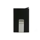 Мужской металлический держатель для карт, Женский однотонный кожаный Алюминиевый Чехол для визиток, автоматический выдвижной минималистский чехол