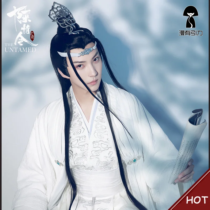 

Костюм для косплея Lan Wangji Mo Dao Zu Shi, оригинальный костюм Lan Zhan с париком Вэй усянь илилийский патриарх на Хэллоуин