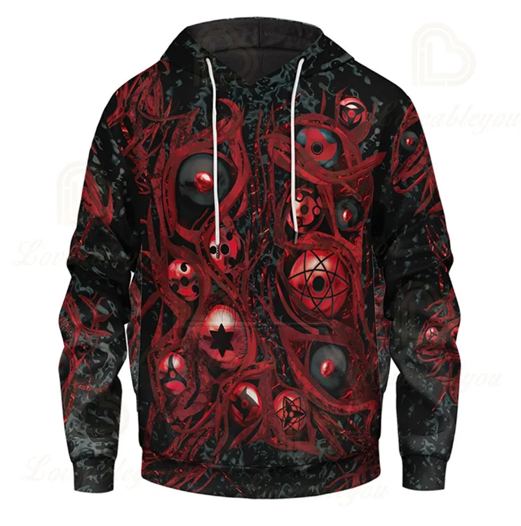 Толстовка Мужская/женская с капюшоном модный худи принтом японского аниме нару