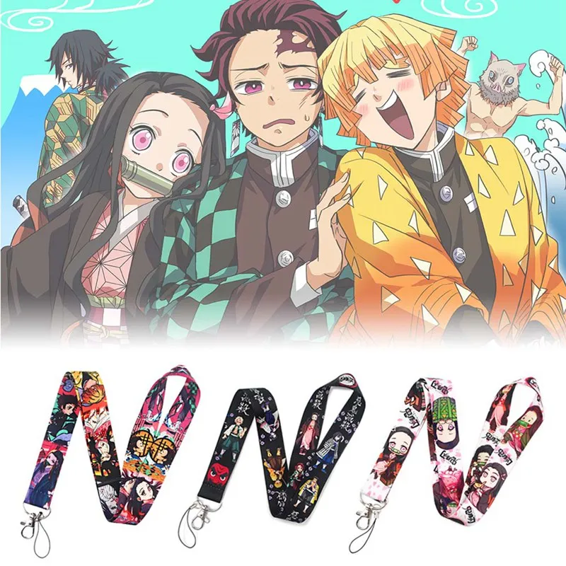 

Anime Demon Slayer Neck Strap Lanyard Kawaii Brinco Blade Of Ghost Mobile Phone KeyChain