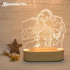 3D USB ночник, креативный ночник с регулируемой деревянной основой, 3 вида яркости, ночная лампа сделай сам для свадьбы, рождественского подарка
