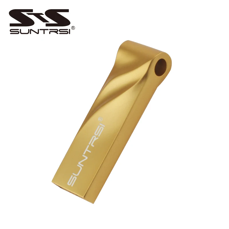 Suntrsi флеш диск USB 2 0 Новый металлический спиральный дизайн текстура желтое золото
