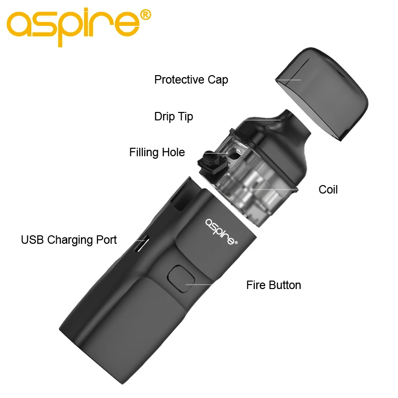 В наличии Pod система Aspire Breeze NXT Kit батарея 1000 мАч электронная сигарета с емкостью 5 4