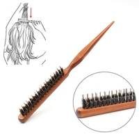 professional salon teasing back hair brushes wood slim line comb hairbrush extension hairdressing styling tools diy kit 1 pcs