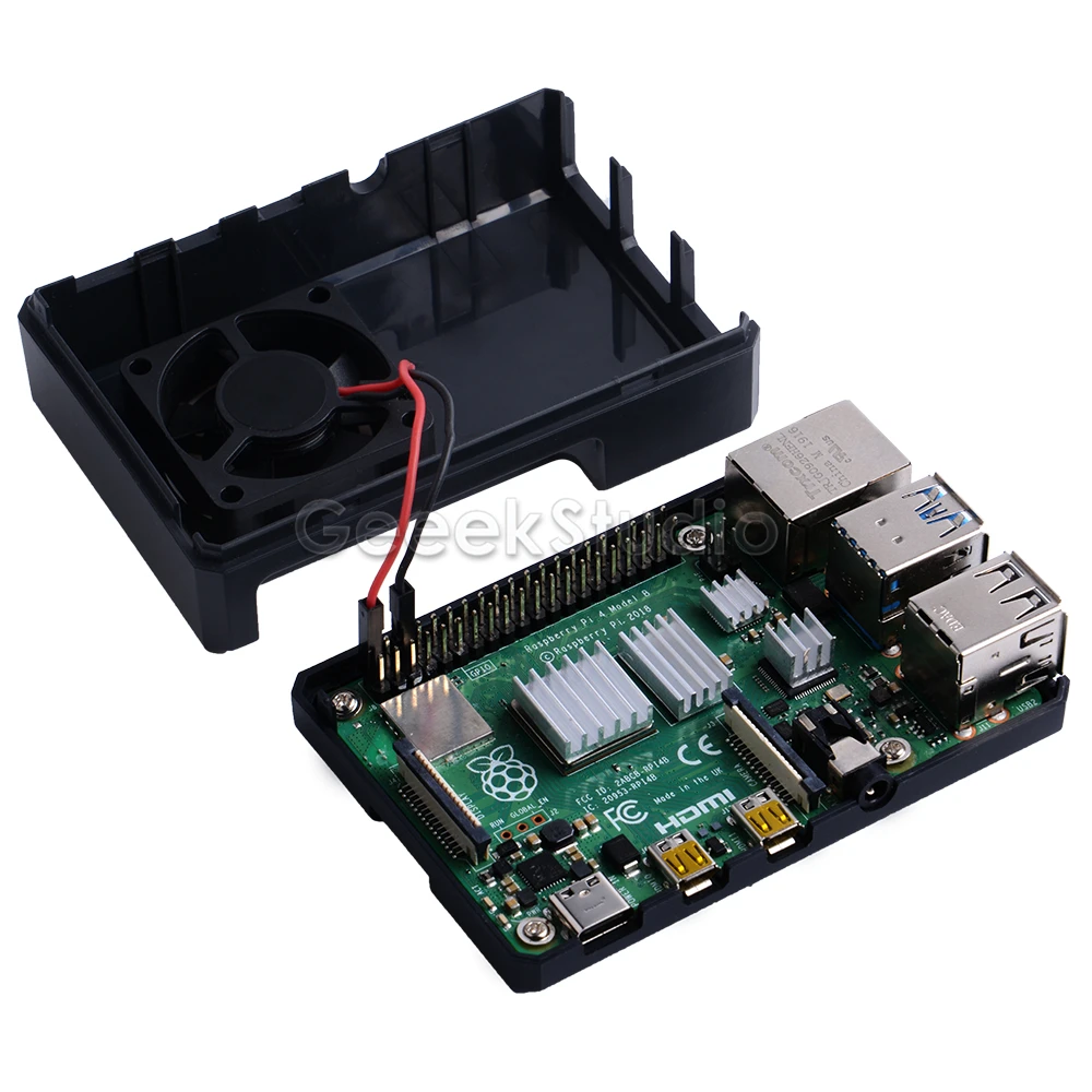 Черный/прозрачный чехол из АБС пластика Крышка корпуса для Raspberry Pi 4 с охлаждающим