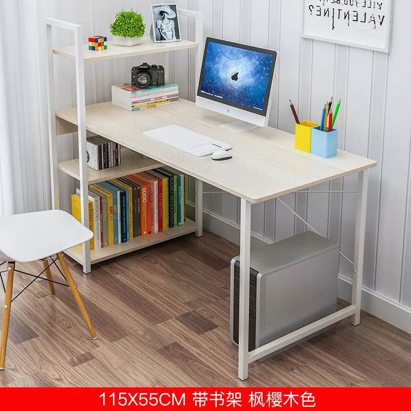 Computerized Desktop Modern Office Desk Bookshelf Combination Simplicity Originality Multi Functional Laptop Table Wooden |