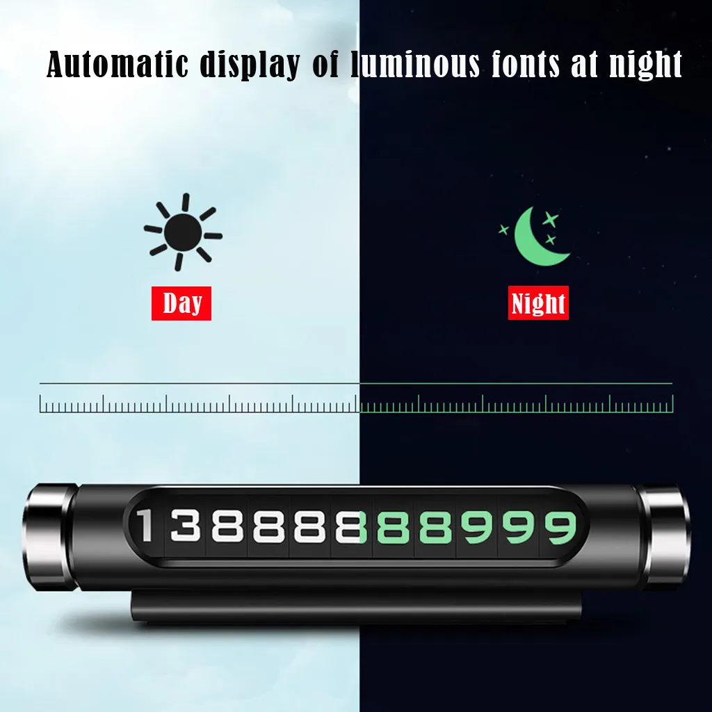 1 шт. светящееся уведомление с номером телефона автомобильная Временная