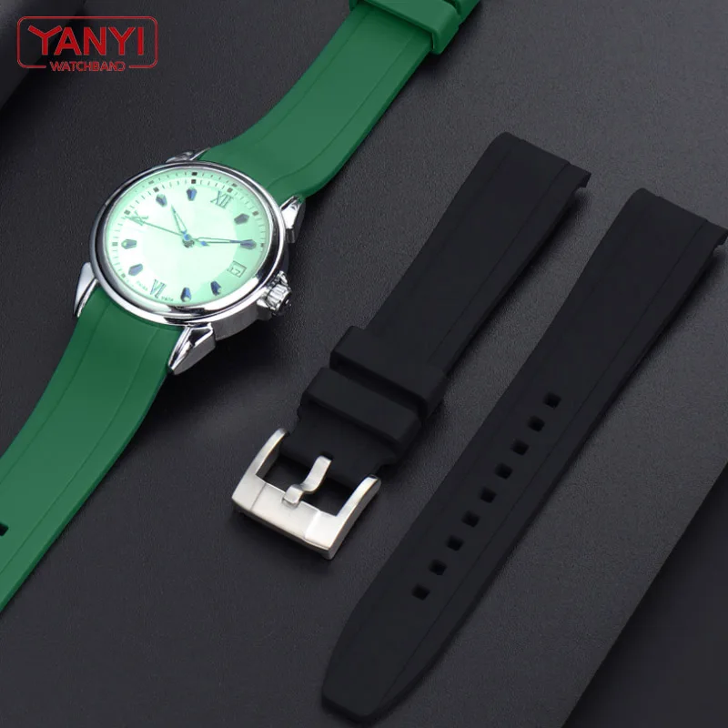 High-quality Rubber watchband 18mm 20mm 22mm bracelet for omega moonswatch seiko rolex tudor watch band curved end watch strap