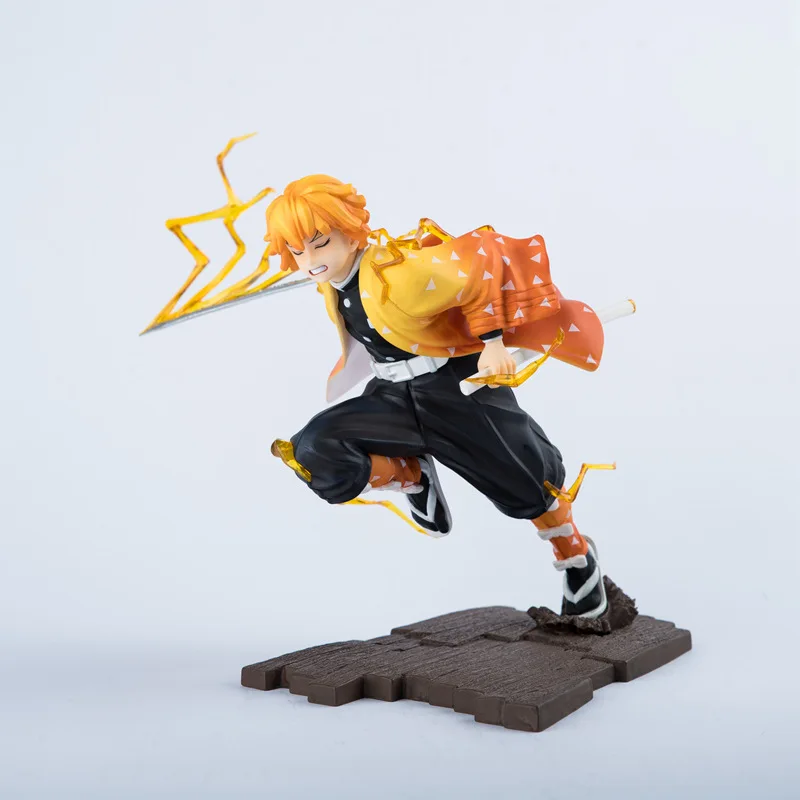 

23cm Demon Slayer Agatsuma Zenitsu Anime Action Figure Fighting Thunder Breath PVC Collection Model Dolls Toys for Boys Gifts