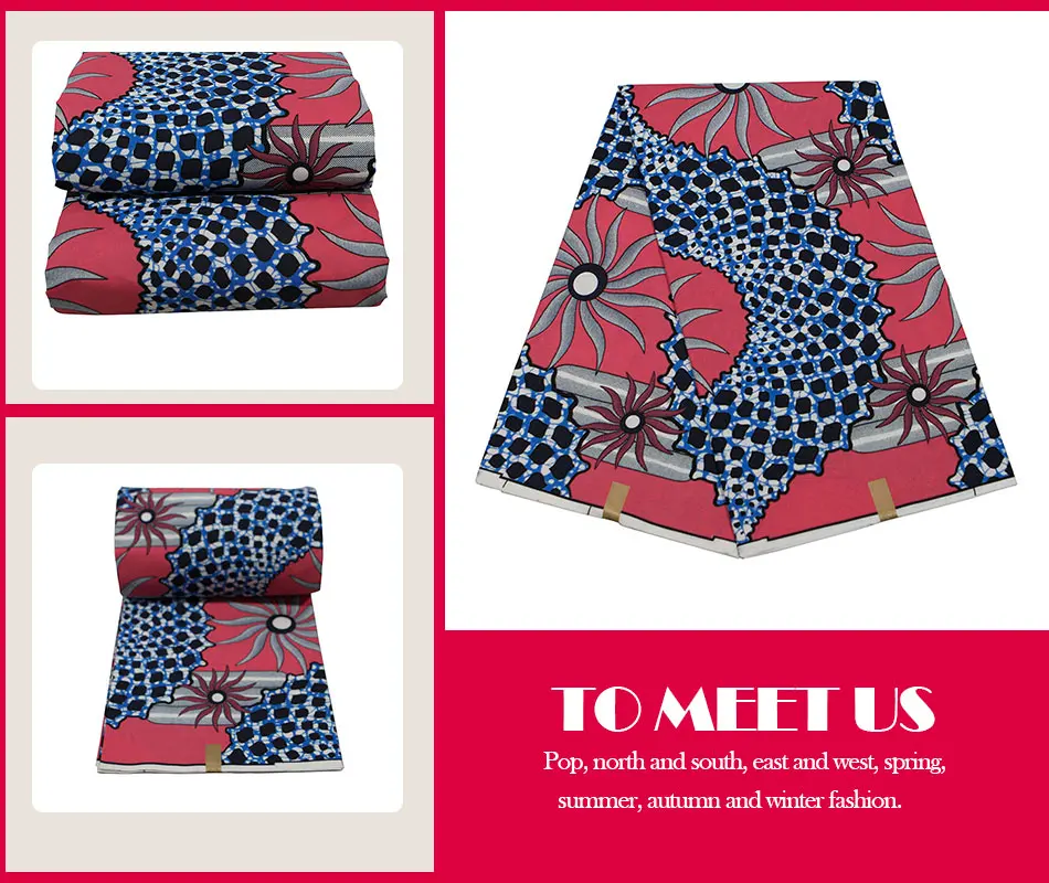 

African Fabric Ankara Traditional Pattern Floral Custom Polyester Sewing Women's Party Uniform 6Yards/One Pieces FP6063