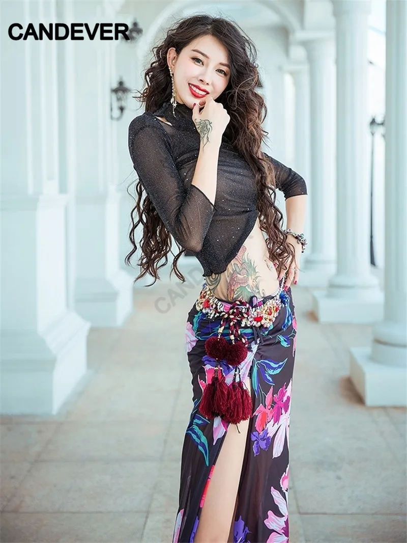 Женский набор костюма для танца живота топ юбка длинное сексуальное