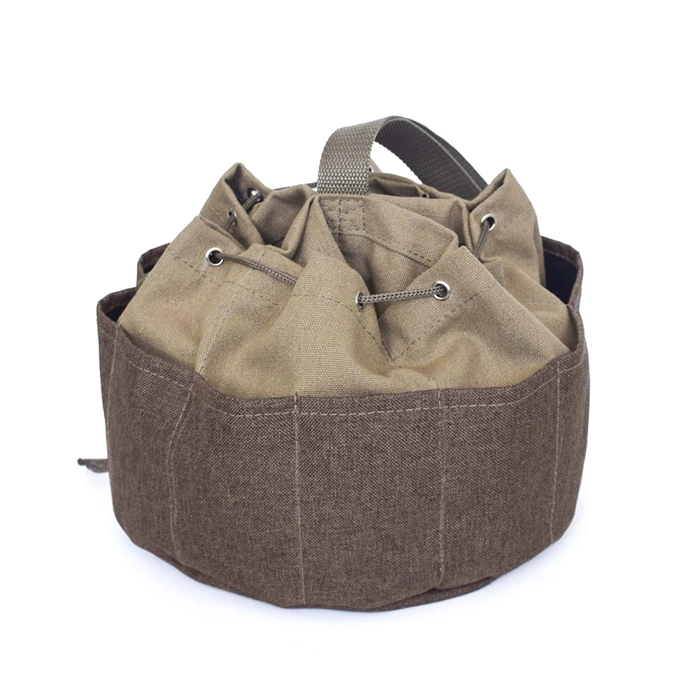 

Outdoor Drawstring Storage Holder Garden Portable Khaki Repair Plumber Umbrella Like Multi-pocket Multi Pocket Canvas Tool Bag