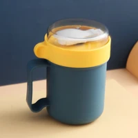 2021 500ml wheat straw eco friendly lunch box soup container with handle spoon bento lunchbox breadbasket drinking cup