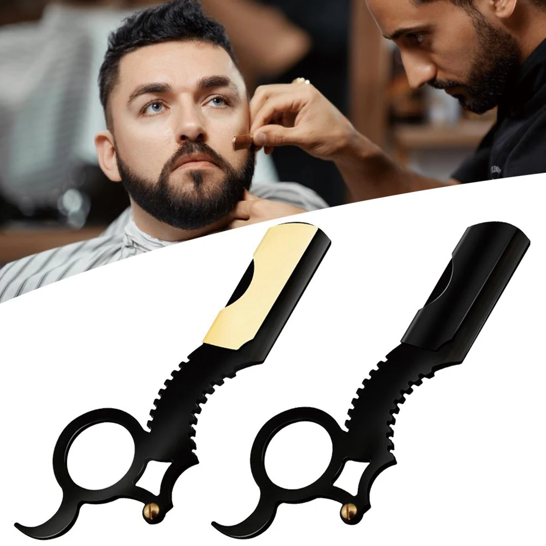 

100pcs Manual Beard Razor Blade For Straight Edge Barber Beard Shaver Haircut Beard Eyebrow Tool Depilation Trimmer Blade