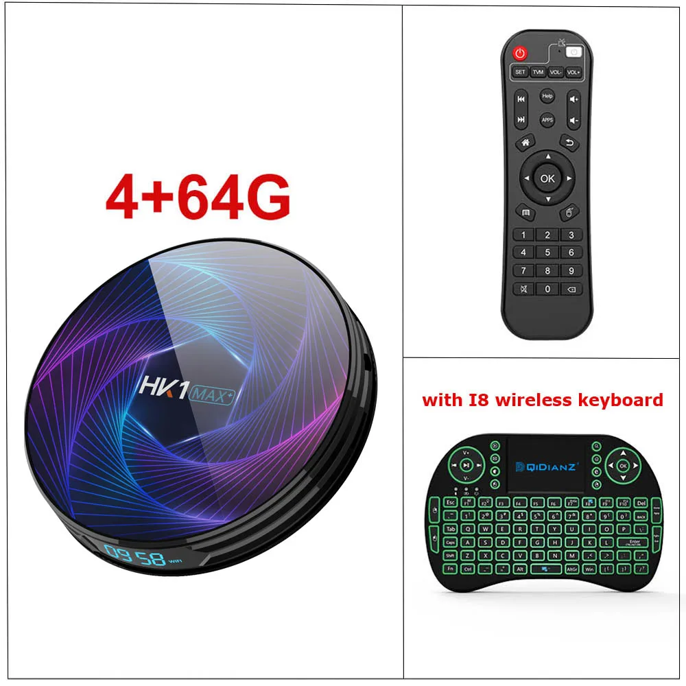 4G64G ADD I8 Восьмиядерный RK3368PRO HK1 MAX Plus Android 9,0 Smart tv Box 4 Гб 128 Гб 1080P H.265 4K HK1MAX телеприставка PK H96MAX X96MINI - Цвет: 4G64G ADD I8