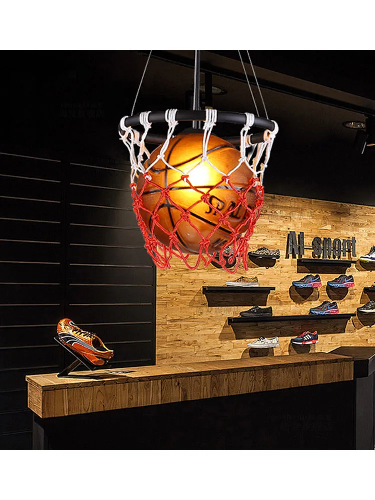 Подвесные светильники s Футбольная тема под стеклом баскетбольная Подвесная