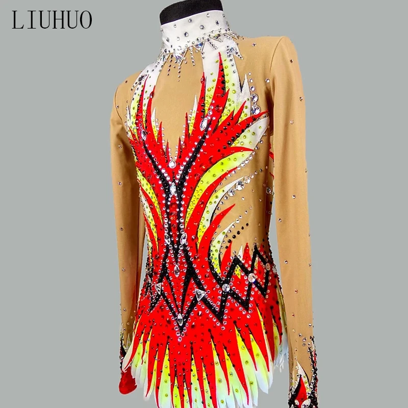 LIUHUO платье для фигурного катания женщин и девочек гимнастический трико