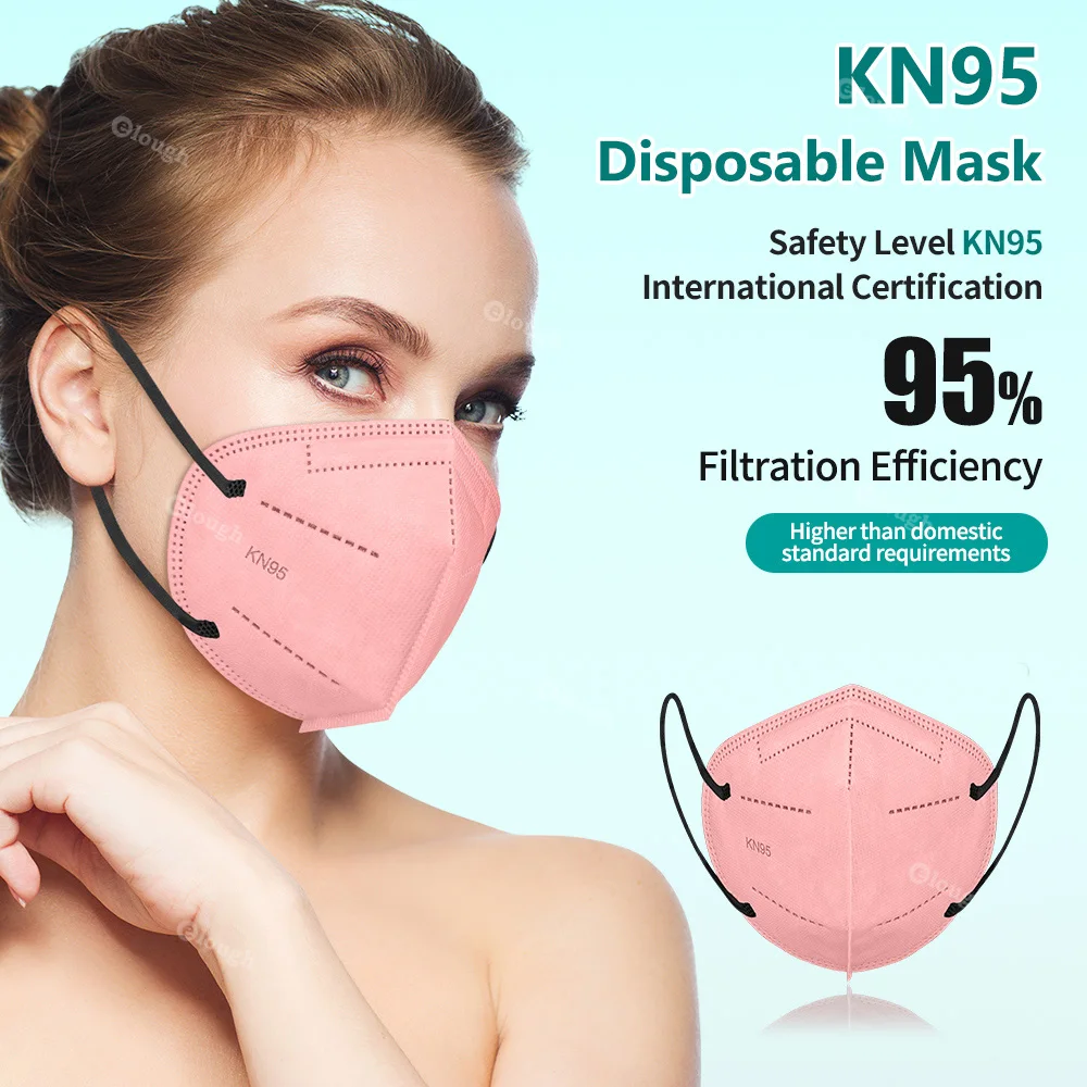 Однотонная FFP2 маска для лица KN95 5 слоев FFP2mask взрослые маски FP2 Mascarilla FPP2 Homologada 10-100
