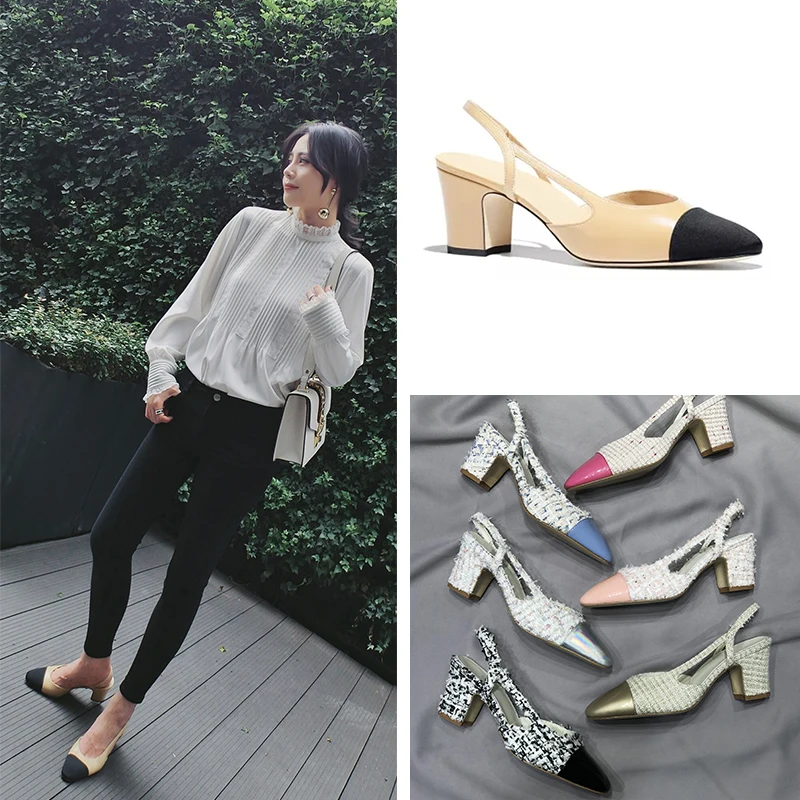 

Patent Leather Pumps Grid Patchwork Weave High Heels Luxury Design Women Shoes Square Thick Heel Cut Out Party Wedding Shoes