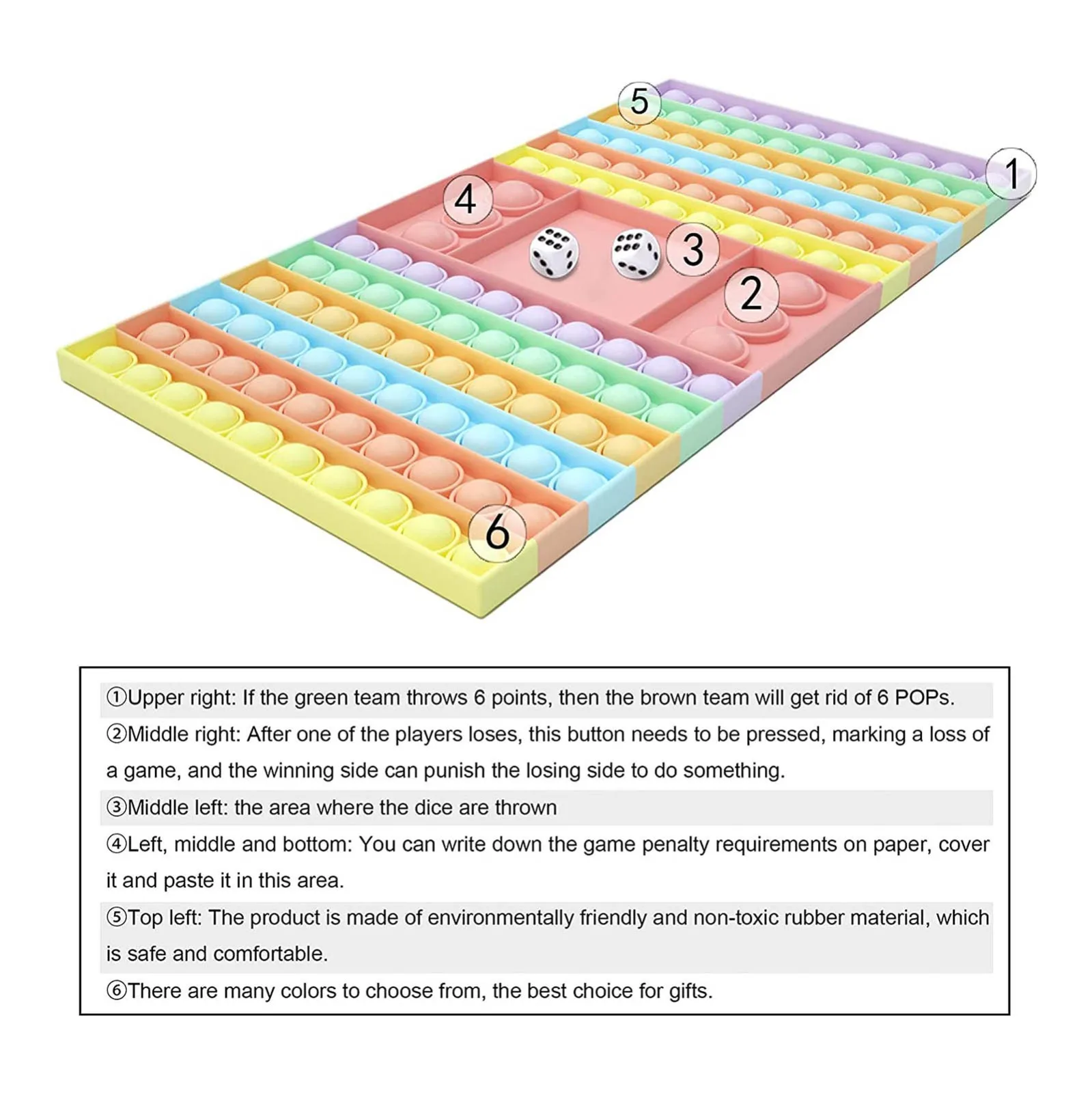 Новый большой размер Push-поп гигантский с играми красочные фиджеты игрушки