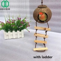 whism creative goods natural handmade coconut shell nest bird house birds cage decor outdoor birds nest withwithout ladders