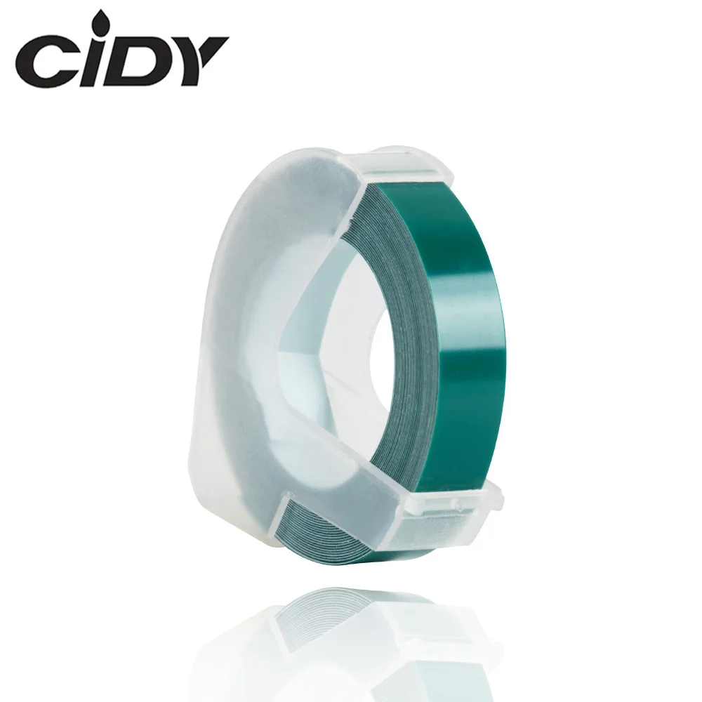 

CIDY 1pcs Lake green color Compatible for DYMO 1610 12965 label maker DYMO 3D Plastic Embossing Xpress Label 9mm*3m MOTEX E101