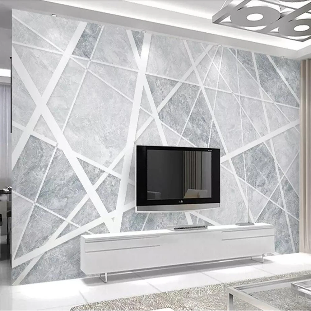 

Milofi Custom 3D Wallpaper Mural Simple Marble Abstract Geometric Golden Living Room Background Wall Paper Mural