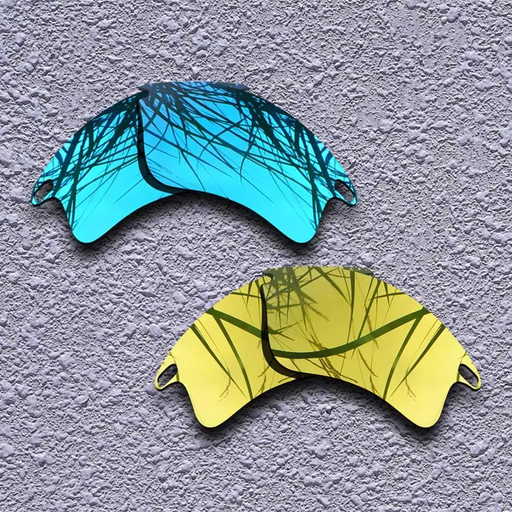 Blue-Golden 2 Pairs Polarized Replacement Lenses for Oakley Fast Jacket XL Sunglasses- Multiple Choices - Цвет линз: Blue-Golden