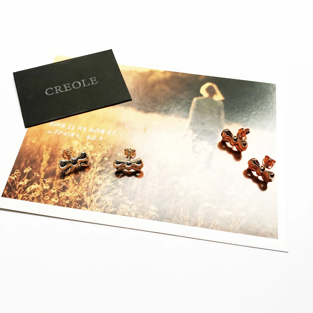 Серьги гвоздики с бантом 2019 аксессуары модные ювелирные изделия из